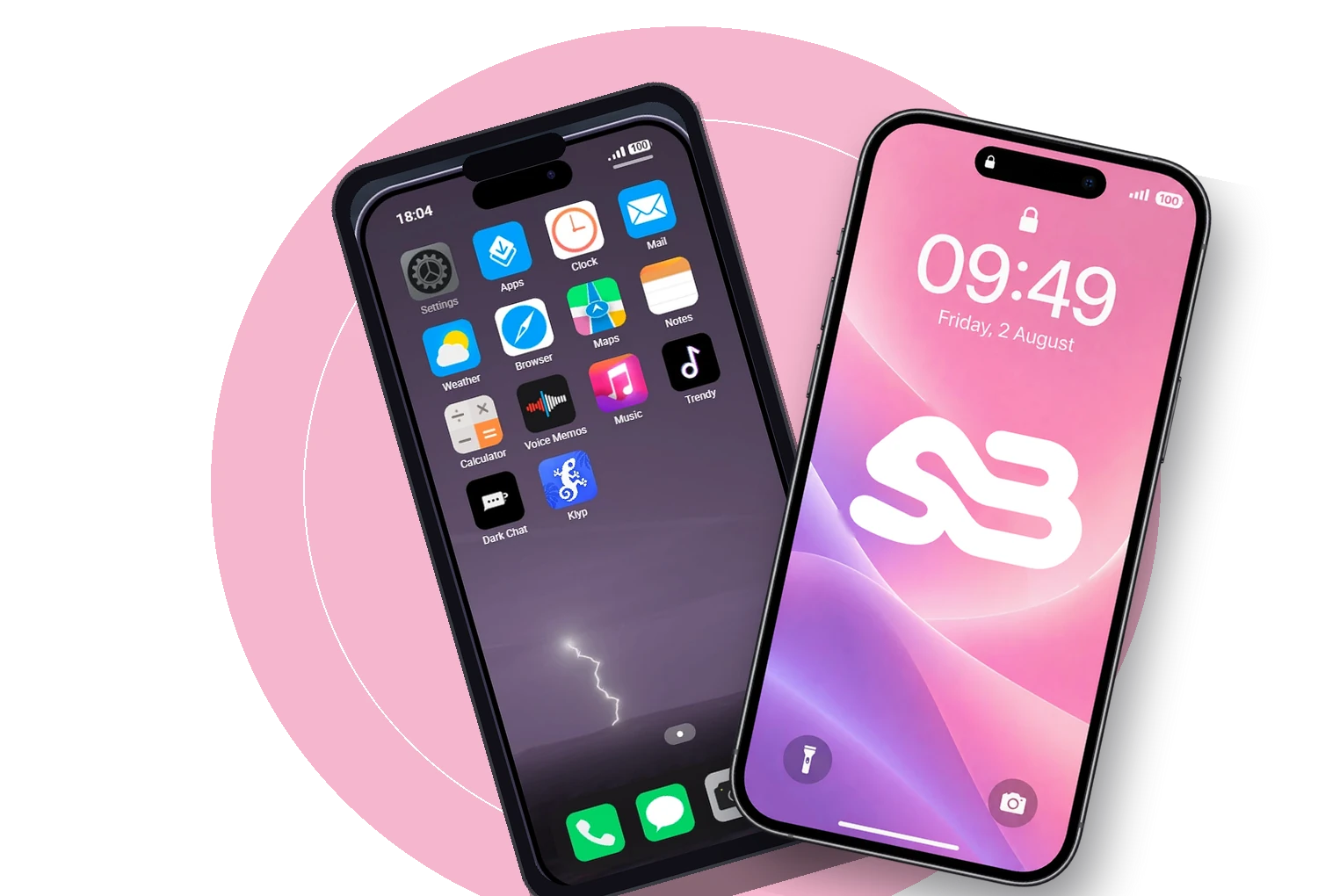 SBPhone — rendu de deux téléphones